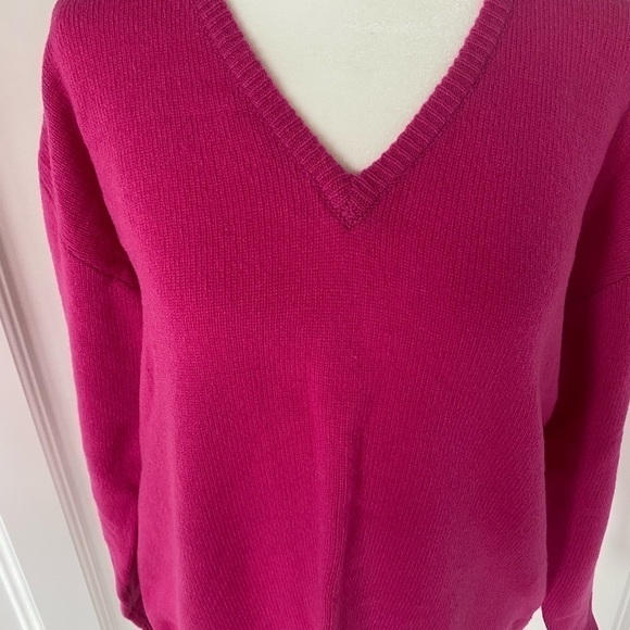 Ralph Lauren Womens Pink Lambswool V Neck Long Sleeve Sweater Size Medium - Picture 7 of 8